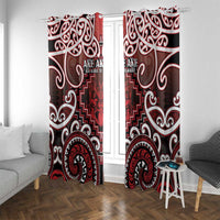 New Zealand Aotearoa Window Curtain Te Reo Maori Ake Ake Ake LT05 With Grommets Red - Polynesian Pride
