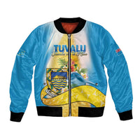 Personalised Tuvalu Independence Day Bomber Jacket Tuvalu Mo Te Atua LT05 Unisex Yellow - Polynesian Pride