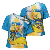 Personalised Tuvalu Independence Day Cross Shoulder Shirt Tuvalu Mo Te Atua LT05 - Polynesian Pride