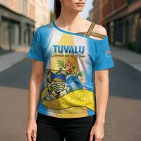 Personalised Tuvalu Independence Day Cross Shoulder Shirt Tuvalu Mo Te Atua LT05 - Polynesian Pride