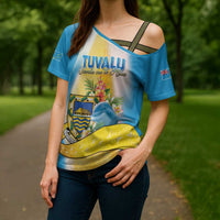 Personalised Tuvalu Independence Day Cross Shoulder Shirt Tuvalu Mo Te Atua LT05 - Polynesian Pride