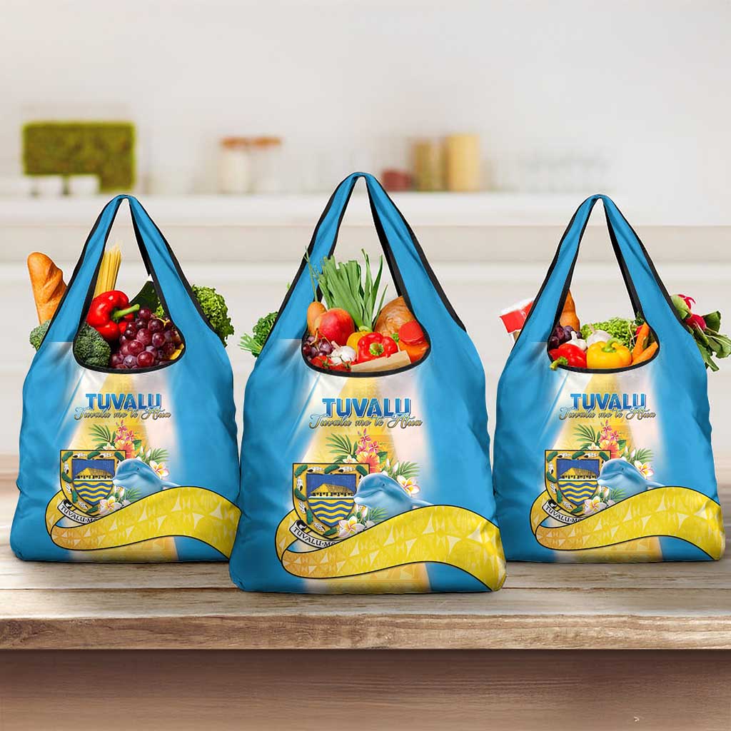 Tuvalu Independence Day Grocery Bag Tuvalu Mo Te Atua LT05 3-pack One Size Yellow - Polynesian Pride