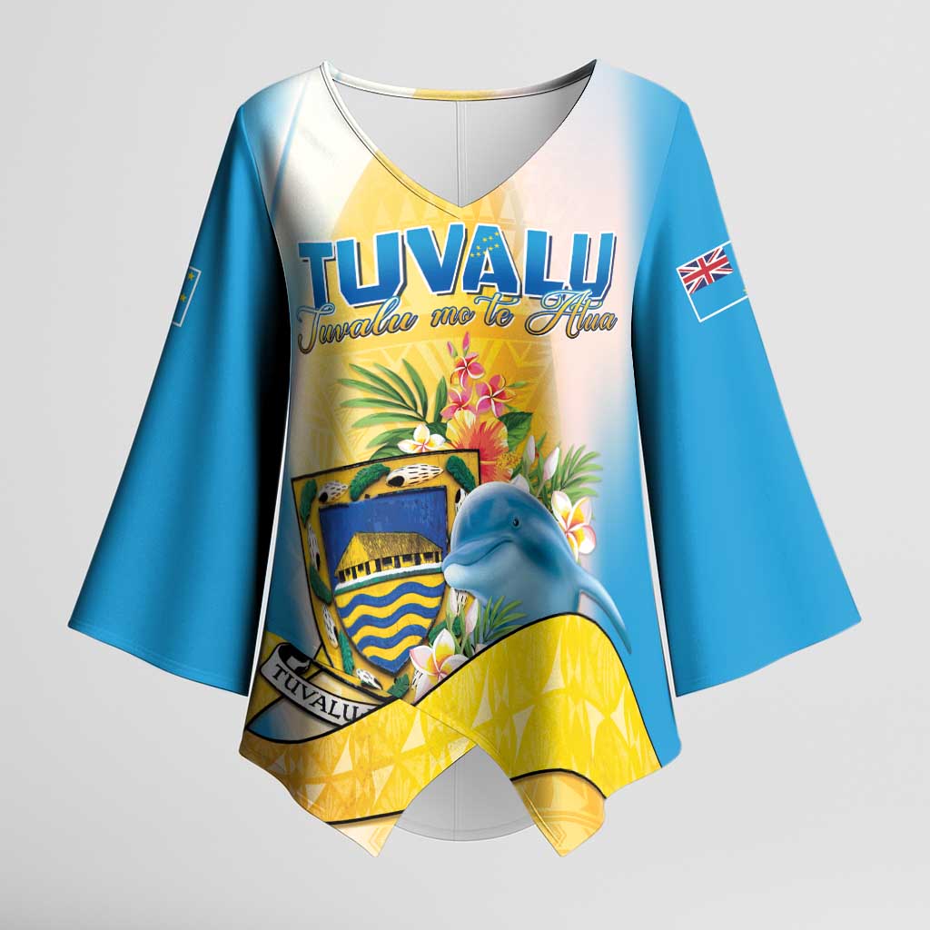 Personalised Tuvalu Independence Day Kimono Sleeve Blouse Tuvalu Mo Te Atua LT05 Female Yellow - Polynesian Pride