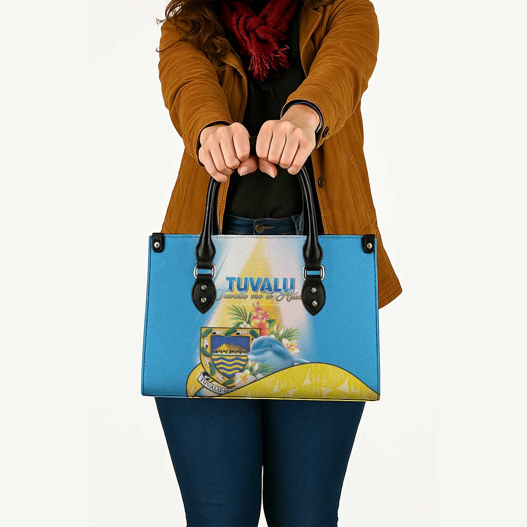 Tuvalu Independence Day Leather Bag Tuvalu Mo Te Atua LT05 - Polynesian Pride