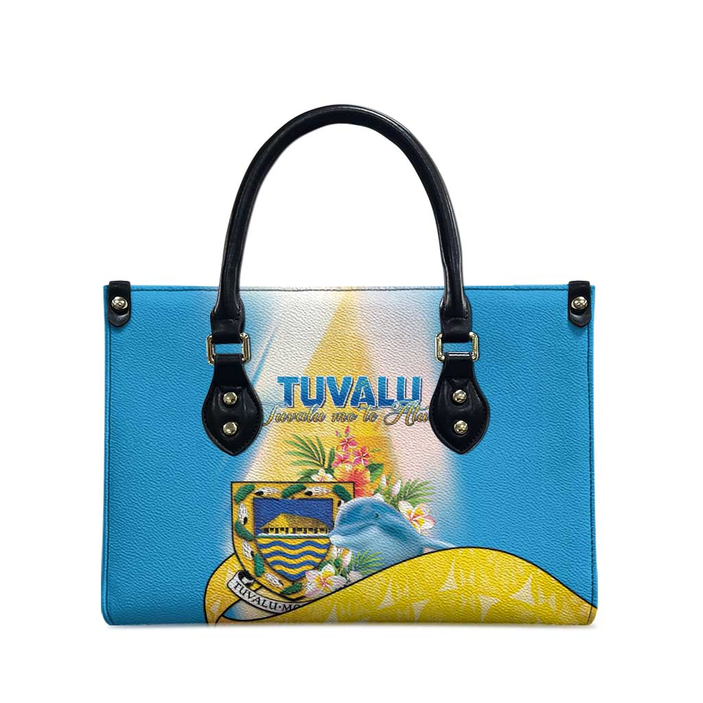 Tuvalu Independence Day Leather Bag Tuvalu Mo Te Atua LT05 - Polynesian Pride