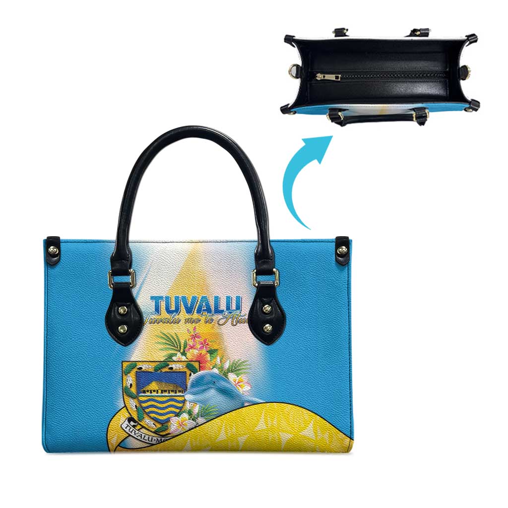 Tuvalu Independence Day Leather Bag Tuvalu Mo Te Atua LT05 - Polynesian Pride