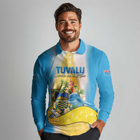 Personalised Tuvalu Independence Day Long Sleeve Polo Shirt Tuvalu Mo Te Atua LT05 - Polynesian Pride