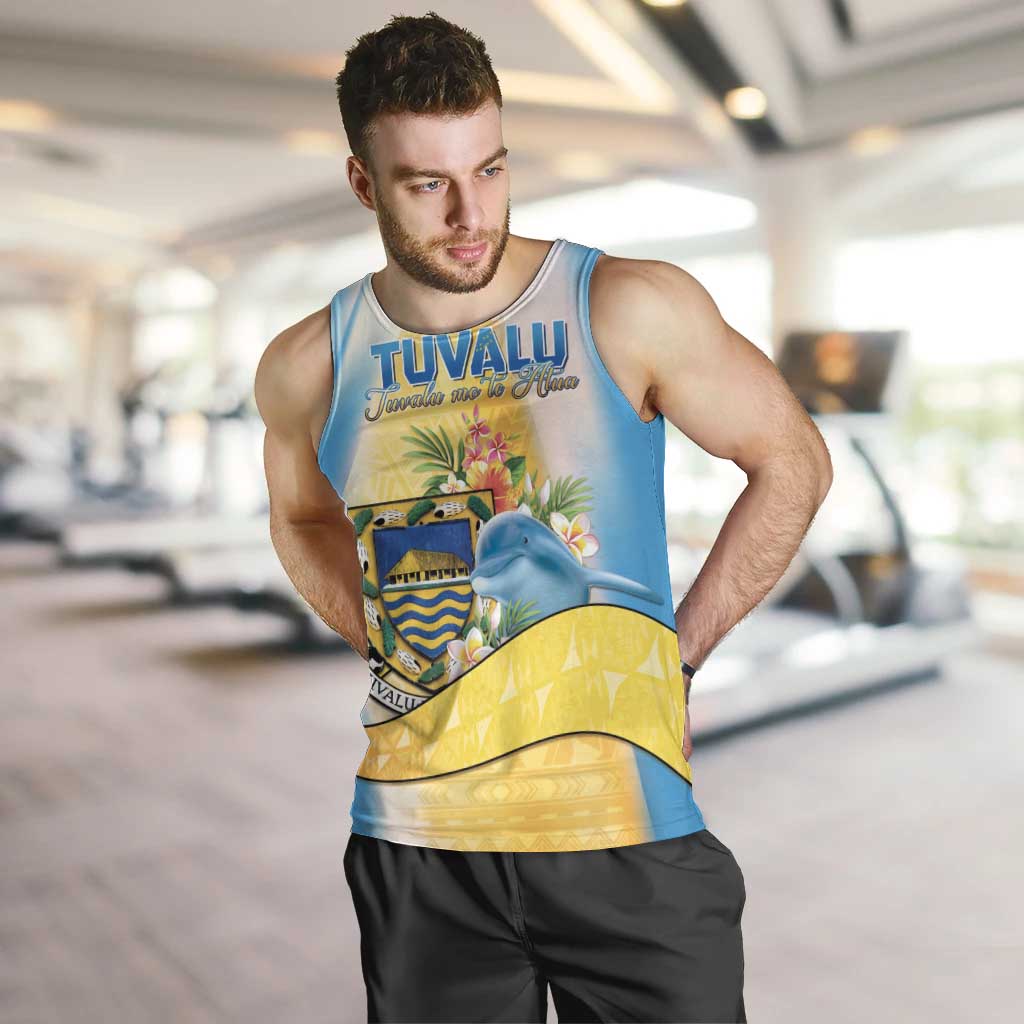 Personalised Tuvalu Independence Day Men Tank Top Tuvalu Mo Te Atua LT05 Yellow - Polynesian Pride