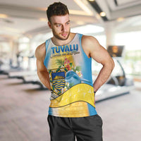 Personalised Tuvalu Independence Day Men Tank Top Tuvalu Mo Te Atua LT05 Yellow - Polynesian Pride