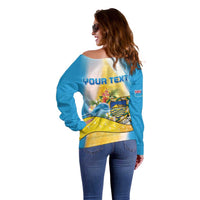 Personalised Tuvalu Independence Day Off Shoulder Sweater Tuvalu Mo Te Atua LT05 - Polynesian Pride