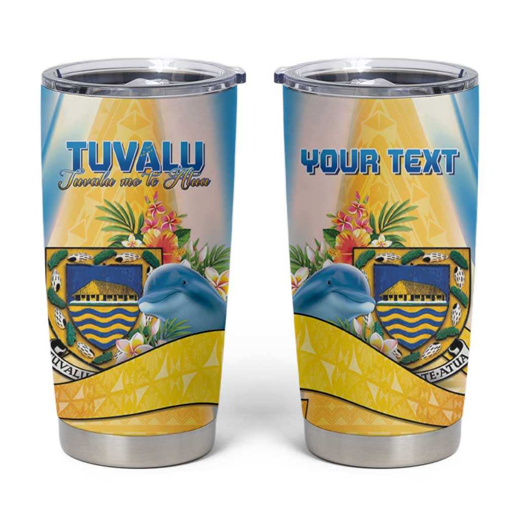 Personalised Tuvalu Independence Day Tumbler Cup Tuvalu Mo Te Atua LT05 Yellow - Polynesian Pride