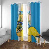 Tuvalu Independence Day Window Curtain Tuvalu Mo Te Atua LT05 With Grommets Yellow - Polynesian Pride
