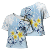 FSM Chuuk Constitution Day Cross Shoulder Shirt Polynesian Curves Plumeria LT05 - Polynesian Pride