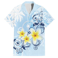 FSM Chuuk Constitution Day Hawaiian Shirt Polynesian Curves Plumeria LT05 Blue - Polynesian Pride