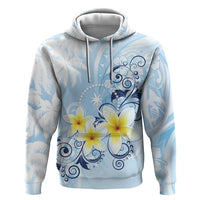 FSM Chuuk Constitution Day Hoodie Polynesian Curves Plumeria LT05 Pullover Hoodie Blue - Polynesian Pride