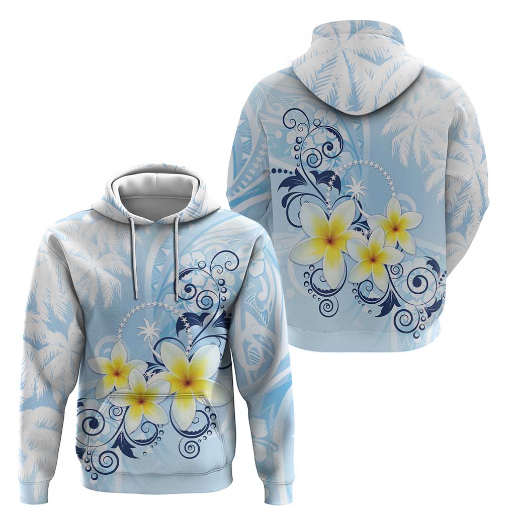 FSM Chuuk Constitution Day Hoodie Polynesian Curves Plumeria LT05 - Polynesian Pride