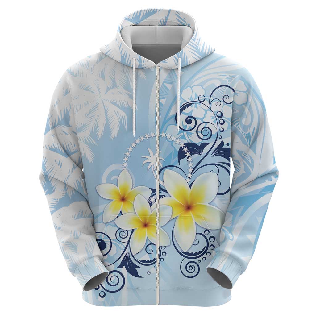 FSM Chuuk Constitution Day Hoodie Polynesian Curves Plumeria LT05 - Polynesian Pride