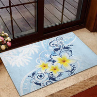 FSM Chuuk Constitution Day Rubber Doormat Polynesian Curves Plumeria LT05 - Polynesian Pride