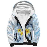 FSM Chuuk Constitution Day Sherpa Hoodie Polynesian Curves Plumeria LT05 Unisex Blue - Polynesian Pride
