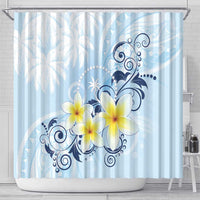 FSM Chuuk Constitution Day Shower Curtain Polynesian Curves Plumeria LT05 - Polynesian Pride