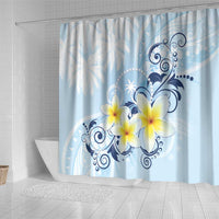 FSM Chuuk Constitution Day Shower Curtain Polynesian Curves Plumeria LT05 - Polynesian Pride