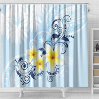 FSM Chuuk Constitution Day Shower Curtain Polynesian Curves Plumeria LT05 - Polynesian Pride