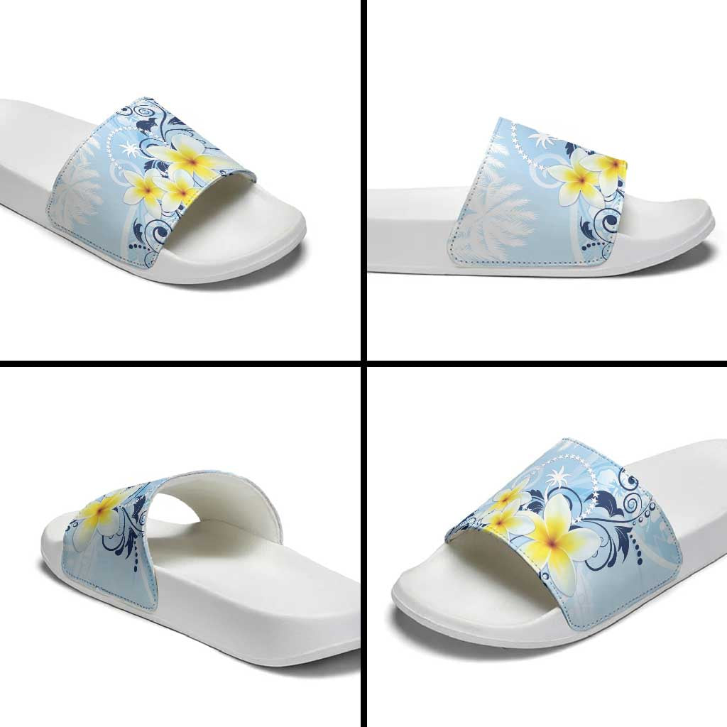 FSM Chuuk Constitution Day Slide Sandals Polynesian Curves Plumeria LT05 - Polynesian Pride
