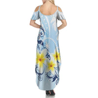 FSM Chuuk Constitution Day Summer Maxi Dress Polynesian Curves Plumeria LT05 - Polynesian Pride