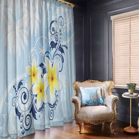FSM Chuuk Constitution Day Window Curtain Polynesian Curves Plumeria LT05 - Polynesian Pride
