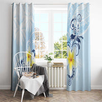 FSM Chuuk Constitution Day Window Curtain Polynesian Curves Plumeria LT05 - Polynesian Pride