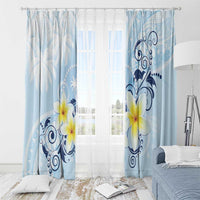 FSM Chuuk Constitution Day Window Curtain Polynesian Curves Plumeria LT05 - Polynesian Pride
