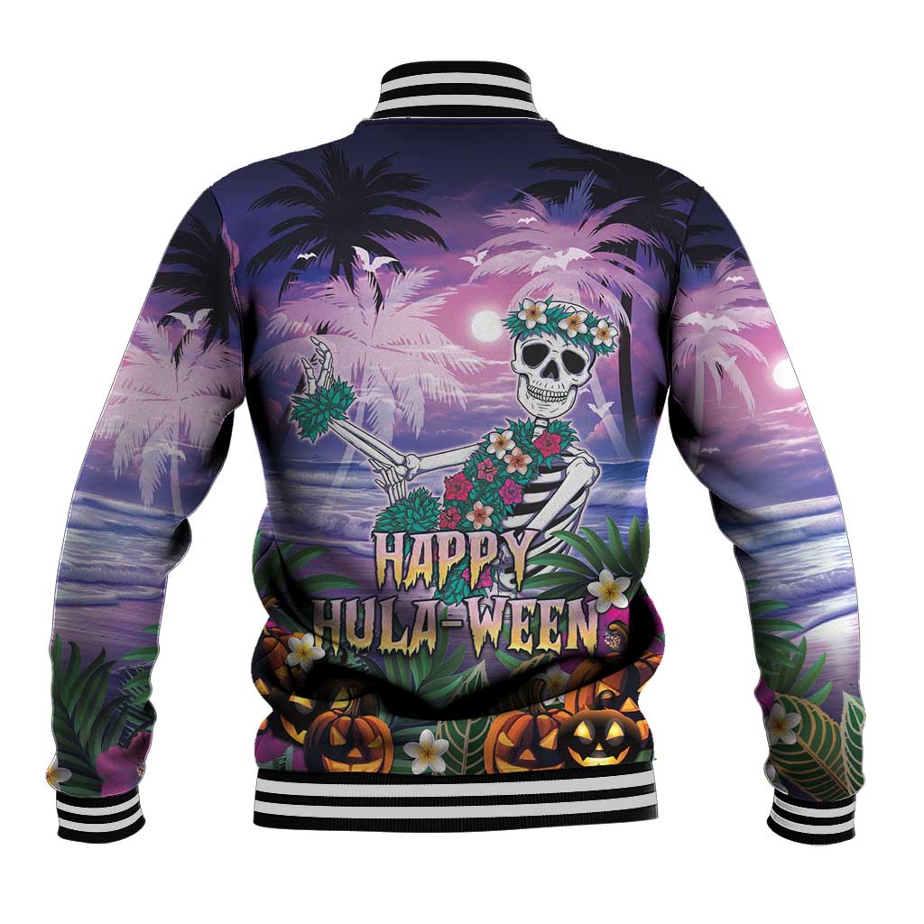 Happy Hulaween Baseball Jacket Mahaloween Skeleton Dancing LT05 - Polynesian Pride