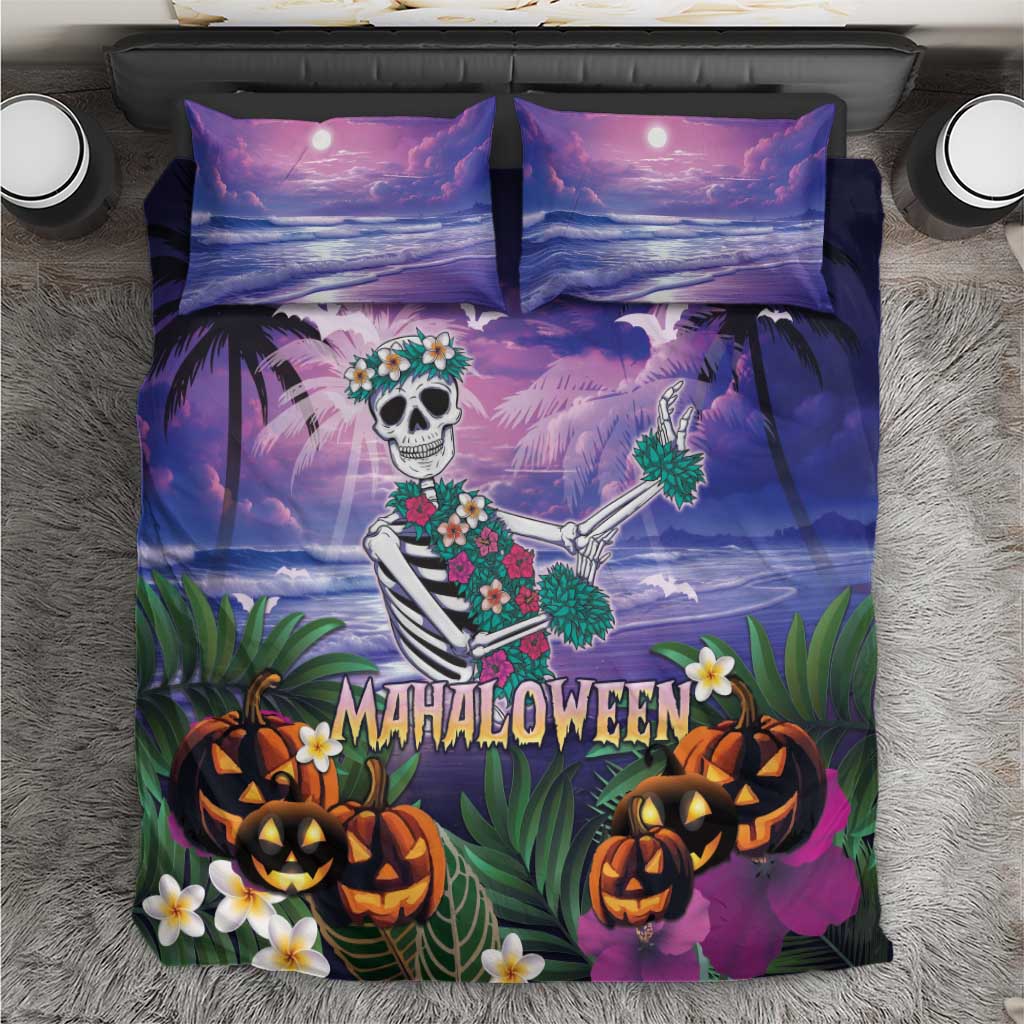 Happy Hulaween Bedding Set Mahaloween Skeleton Dancing LT05 Purple - Polynesian Pride