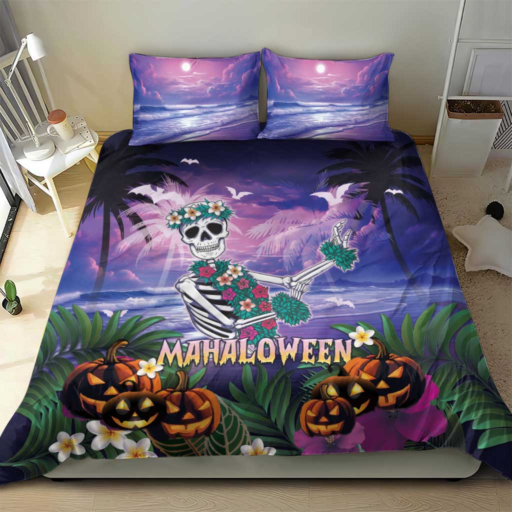 Happy Hulaween Bedding Set Mahaloween Skeleton Dancing LT05 - Polynesian Pride