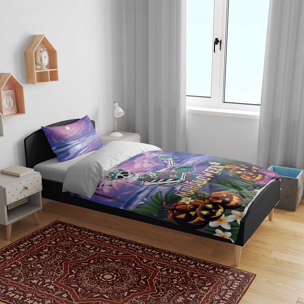 Happy Hulaween Bedding Set Mahaloween Skeleton Dancing LT05 - Polynesian Pride