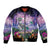 Happy Hulaween Bomber Jacket Mahaloween Skeleton Dancing