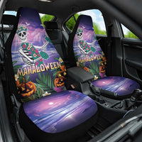 Happy Hulaween Car Seat Cover Mahaloween Skeleton Dancing LT05 One Size Purple - Polynesian Pride