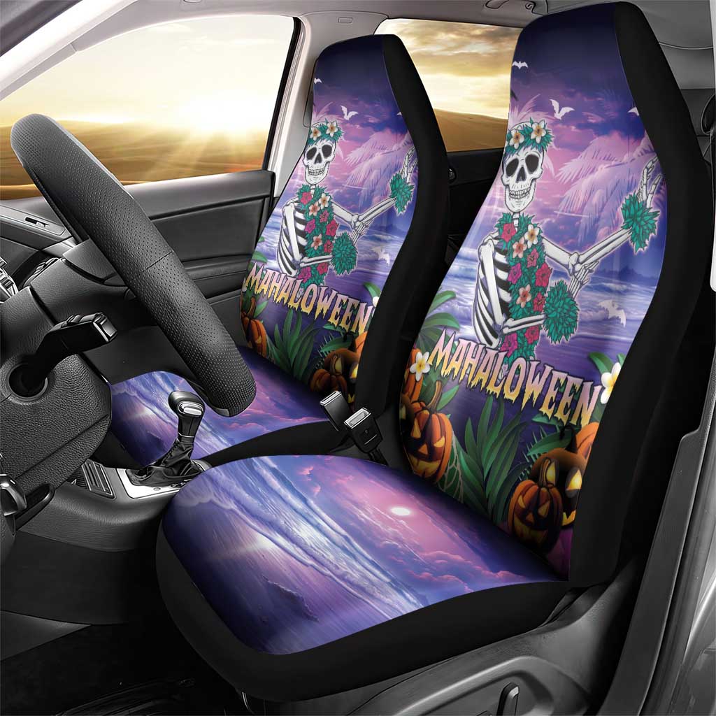 Happy Hulaween Car Seat Cover Mahaloween Skeleton Dancing LT05 - Polynesian Pride