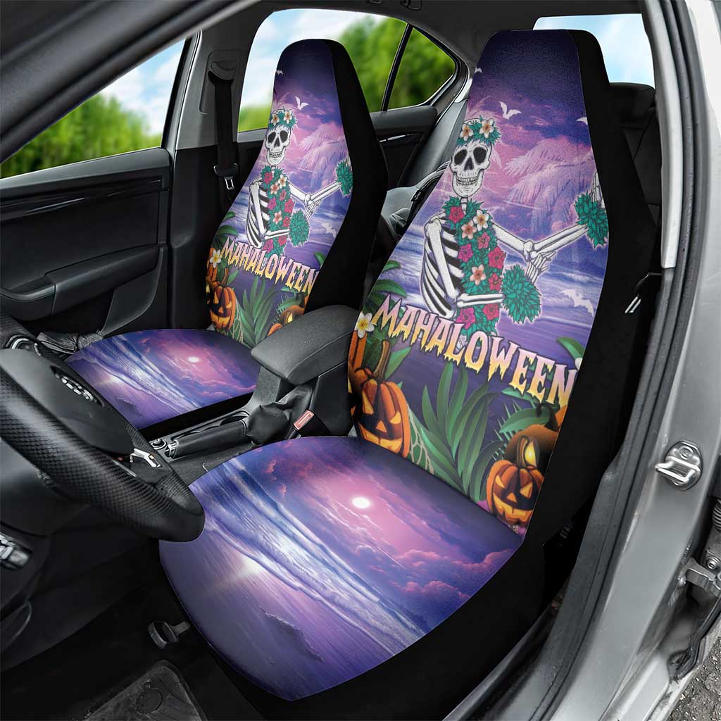 Happy Hulaween Car Seat Cover Mahaloween Skeleton Dancing LT05 - Polynesian Pride