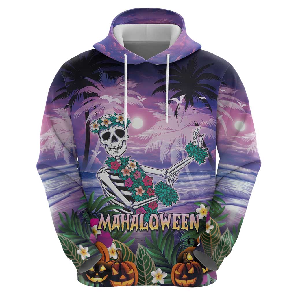 Happy Hulaween Hoodie Mahaloween Skeleton Dancing LT05 - Polynesian Pride