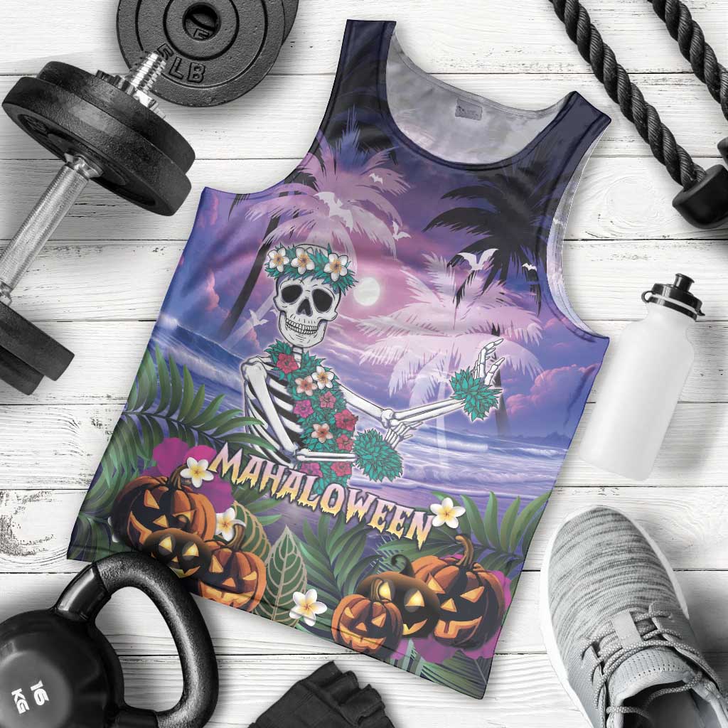 Happy Hulaween Men Tank Top Mahaloween Skeleton Dancing LT05 - Polynesian Pride