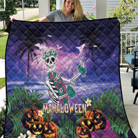 Happy Hulaween Quilt Mahaloween Skeleton Dancing LT05 Purple - Polynesian Pride