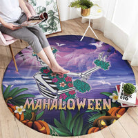 Happy Hulaween Round Carpet Mahaloween Skeleton Dancing LT05 - Polynesian Pride
