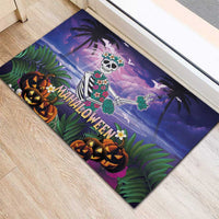 Happy Hulaween Rubber Doormat Mahaloween Skeleton Dancing LT05 - Polynesian Pride