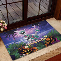 Happy Hulaween Rubber Doormat Mahaloween Skeleton Dancing LT05 - Polynesian Pride
