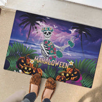 Happy Hulaween Rubber Doormat Mahaloween Skeleton Dancing LT05 - Polynesian Pride