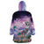 Happy Hulaween Wearable Blanket Hoodie Mahaloween Skeleton Dancing