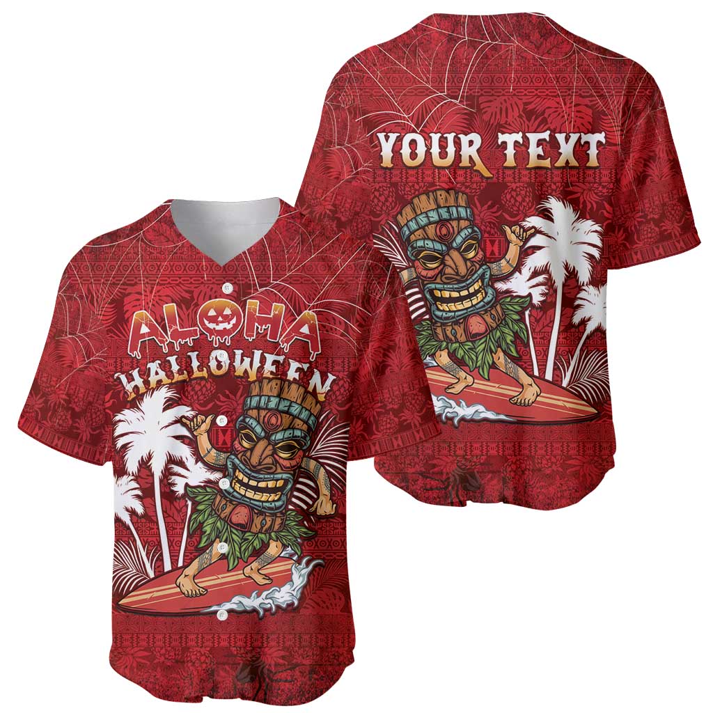 Personalised Aloha Halloween Baseball Jersey Skeleton Surfing LT05 - Polynesian Pride