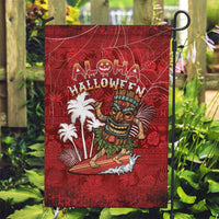 Aloha Halloween Garden Flag Skeleton Surfing LT05 Garden Flag Red - Polynesian Pride