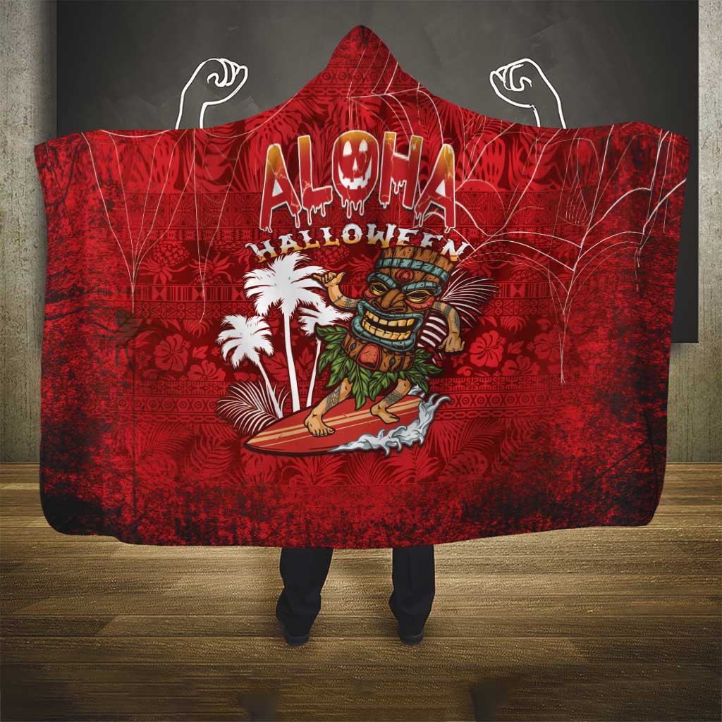 Aloha Halloween Hooded Blanket Skeleton Surfing LT05 - Polynesian Pride